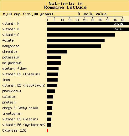 nutrients romaine lettuce